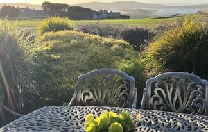 Outdoor dining for 6 at patio.