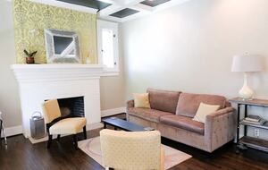 Living area with queen pull-out sofa