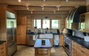 Chef's kitchen with views of Buffalo Mountain