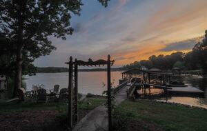walk to the dock at sunset