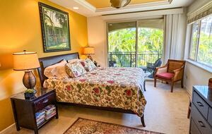 Master bedroom, private balcony, ensuite with shower, jetted tub