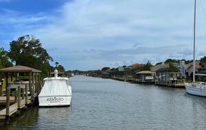 Canal view, backyard