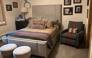 Lower level queen bedroom with ensuite bath