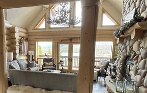 Main floor living room, with views over Lake Dillon