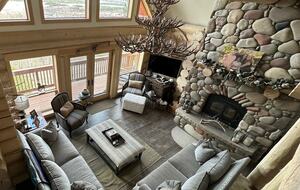 Main floor living room, with views over Lake Dillon