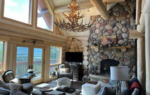Main floor living room, with views over Lake Dillon