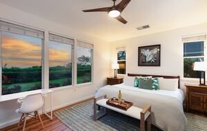 Master Bedroom with beautiful sunsets over the Pacific