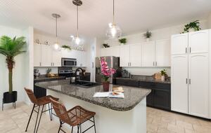 Kitchen with new appliances, AllClad cookware & large island