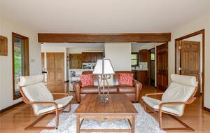 Less formal living room shot from the deck