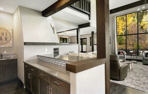 Bar area overlooking living room