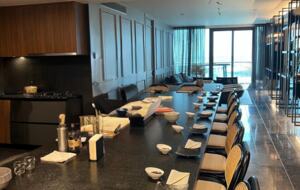 Kitchen with a 14 people space tabletop