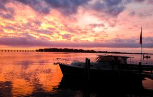 Sunset over the dock
