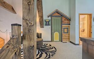 cozy reading nook and kid's playroom