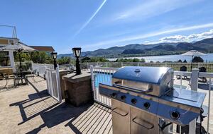 Outdoor grill and patio seating for 16