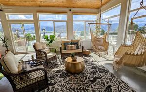 Sun room, hammock chairs