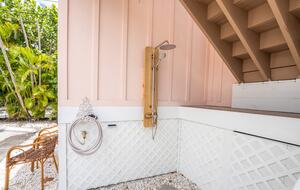 Outdoor Shower and Hose for Guest Use