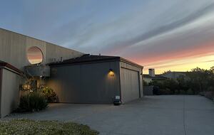 Sunset at entrance of the home.