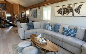 ple seating with lots of light in living space.