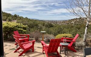 Outdoor seating with sunset views