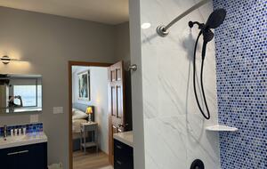 view of half of the mater bathroom