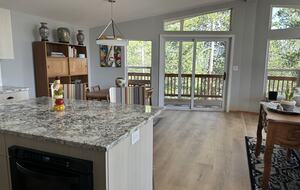 viewing the dining room from the kitchen