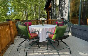 No better place to dine Al Fresco that our deck (grill too)