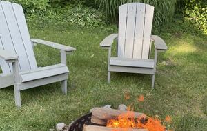 Fire pit in the backyard