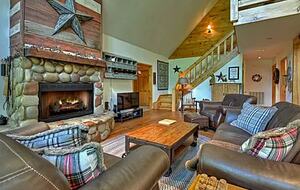 Living Room and Wood Burning Fireplace