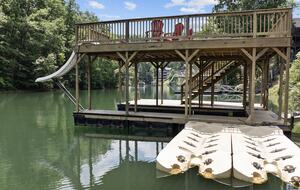 Private 2 story dock w/ slide