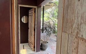 View to the terrace from the steam room