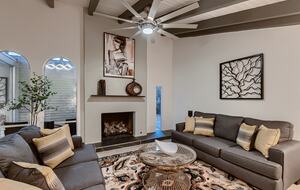 Living room with gas fireplace