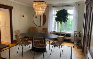 Dining room with easy access to kitchen and porch