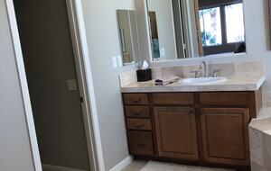 Primary bath with two vanities