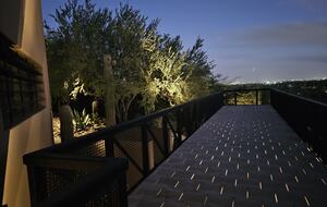 Bridge view light radiates between the tiles