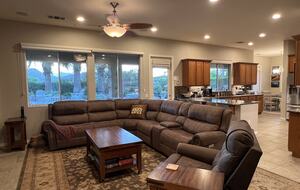 Family room recliner couch, view of mountains