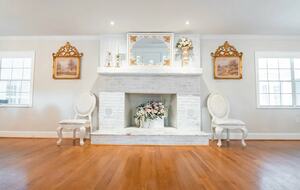 Fireplace in Formal Living and Dining Room