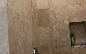 Marble shower in primary bath