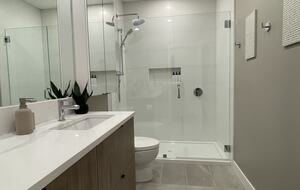 Guest bathroom with walk-in shower