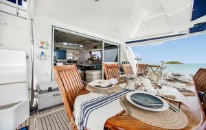 Stern outdoor dining area