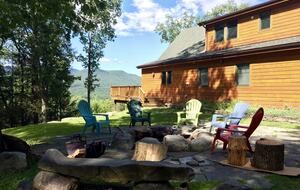 Outdoor fire pit with mountain views