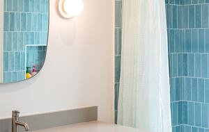 Main Bathroom, includes bathtub, shower, 2 sinks and water closet