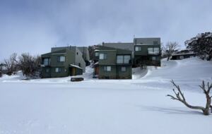Group of chalets in the winter season