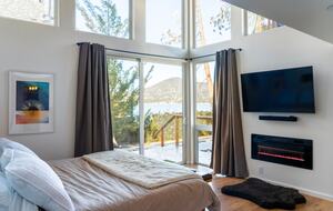 Crews from the master bedroom with vaulted ceilings