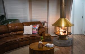 Amazing Living room area with Rare Malm Fireplace.