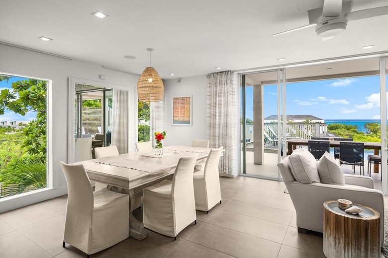 Dining room with West and North ocean views