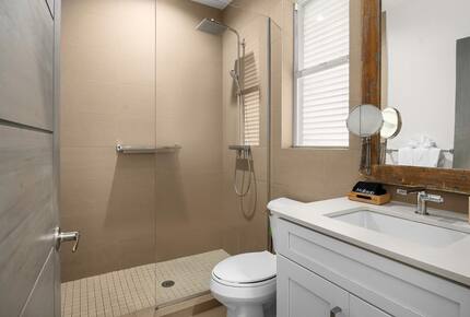 Private guest suite bathroom and shower