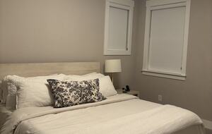 King size bed with attached bathroom