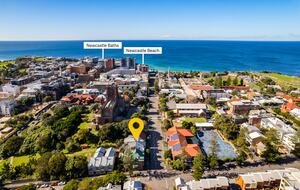 Aerial view looking east towards the Newcastle beach 450m away