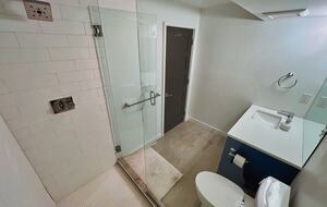 Basement bathroom with shower