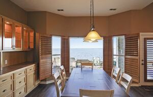 Dining room with lake views